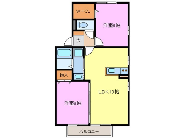 中村公園駅 バス13分  東条下車：停歩7分 2階の物件間取画像